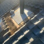 岐阜市にて古民家リノベーションに伴う煙突工事〈煙突瓦の取り付け〉 施工前