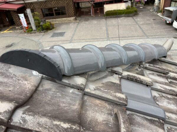 岐阜市にて雨漏り修理・棟の軽量化・漆喰塗り直し 施工後